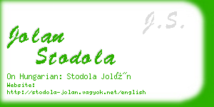 jolan stodola business card